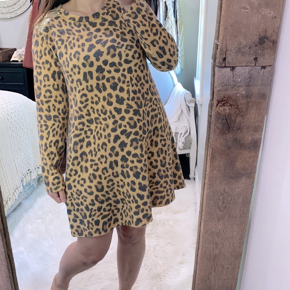 SIMPLY Southern cheetah print large shirt dress - Picture 2 of 7